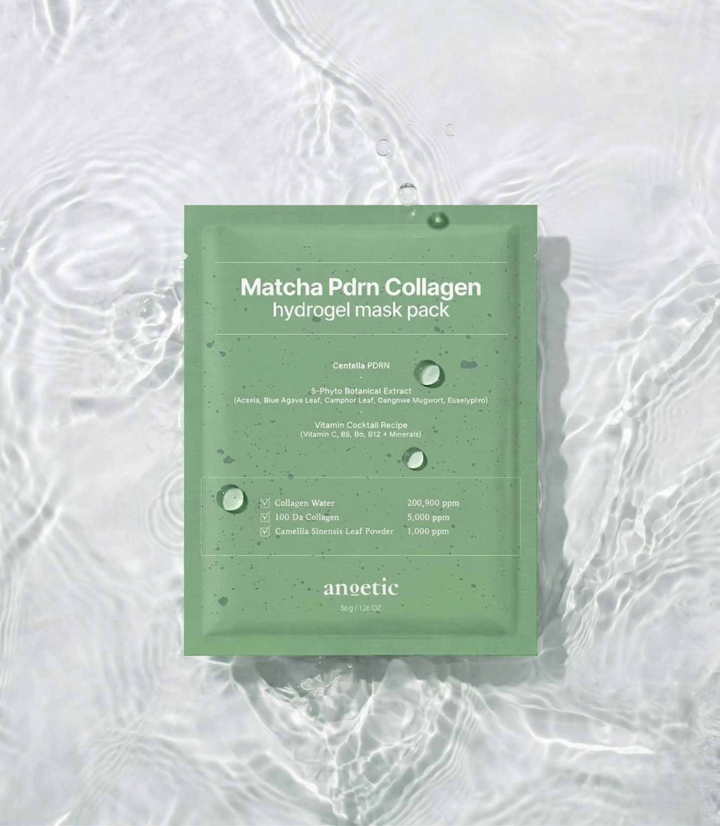ANOETIC MATCHA PDRN COLLAGEN HYDROGEL MASK PACK 1 BOX (5ea)