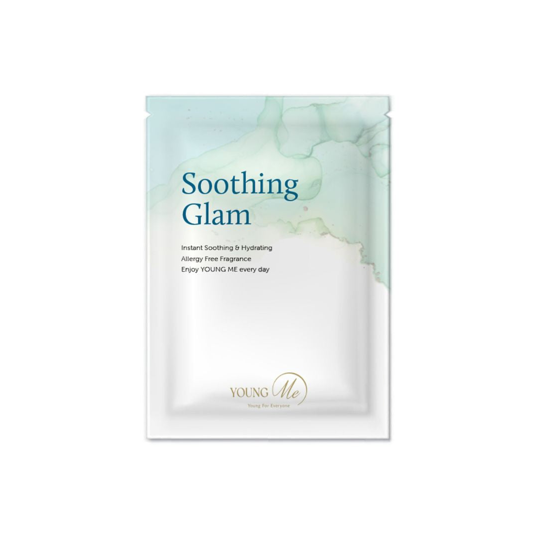 YOUNGME Soothing Glam UVIR Skincare Advanced K-Beauty Sheet Mask - Hydrating, Soothing, and Restoring Hypoallergenic Face Mask for All Skin Types with Aloe Vera and CICA