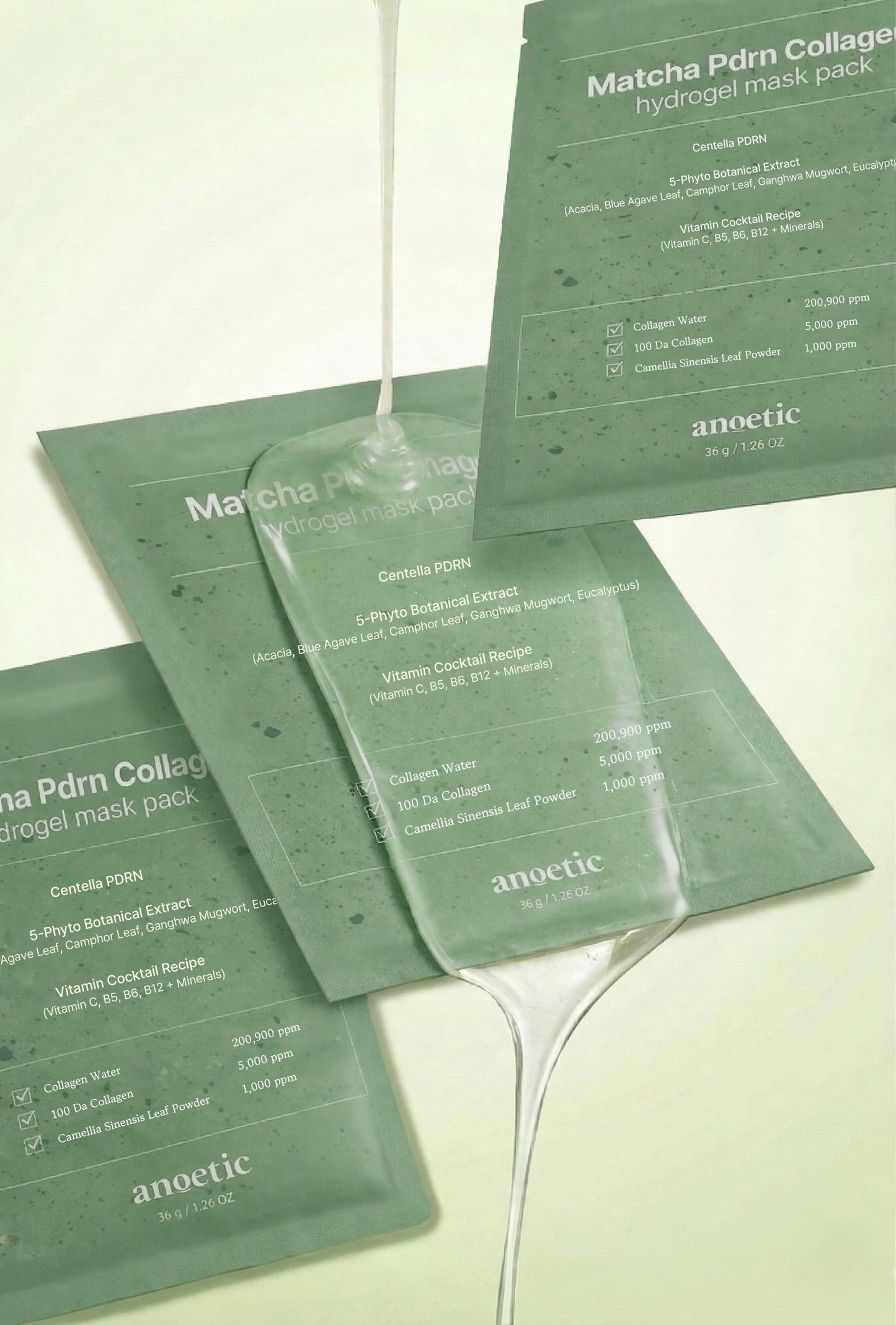 ANOETIC Matcha PDRN Collagen Hydrogel Mask Pack