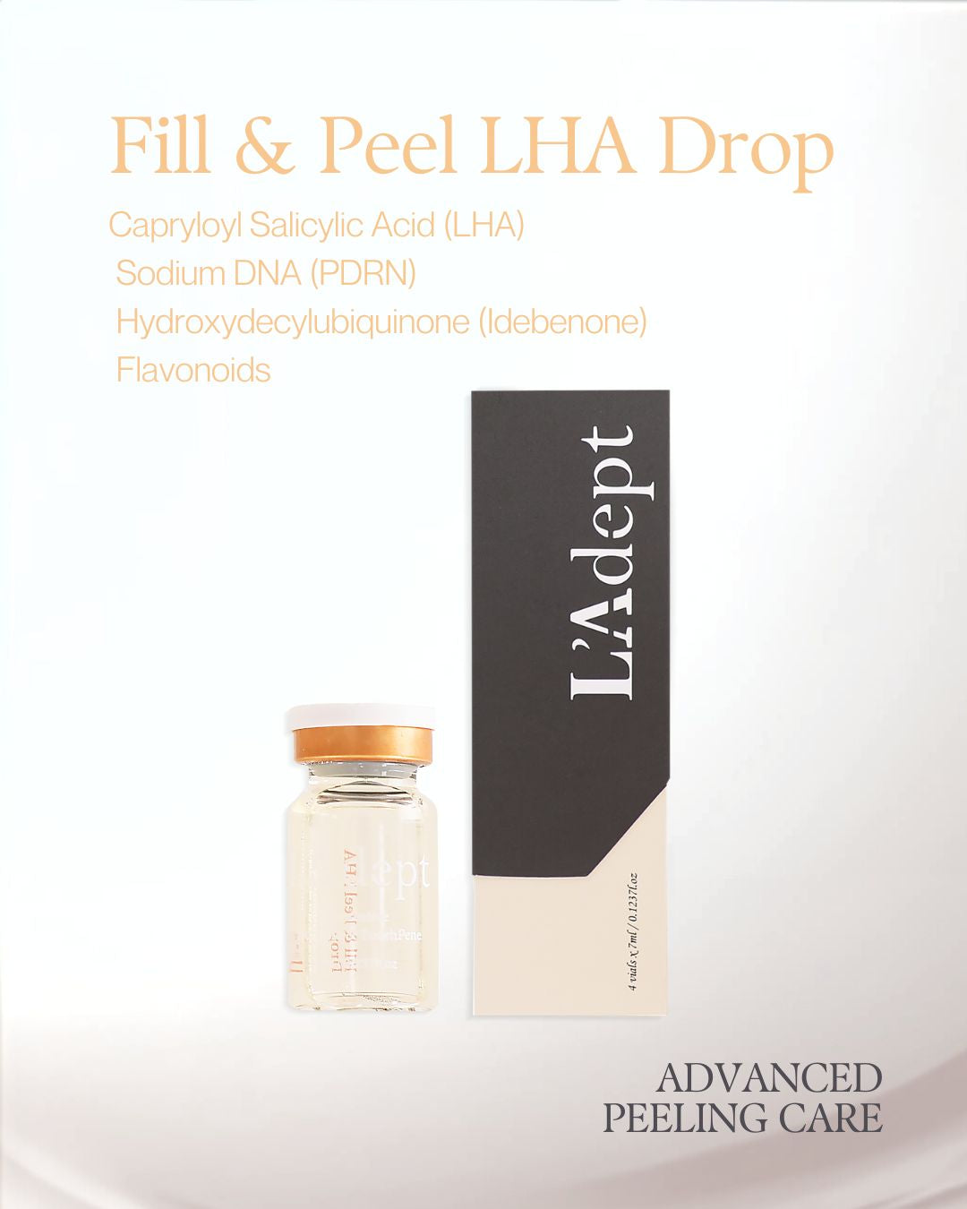 L’Adept LHA Fill Drop 7ml × 4 Vials | Korean Pore Refining & Gentle Peeling Serum