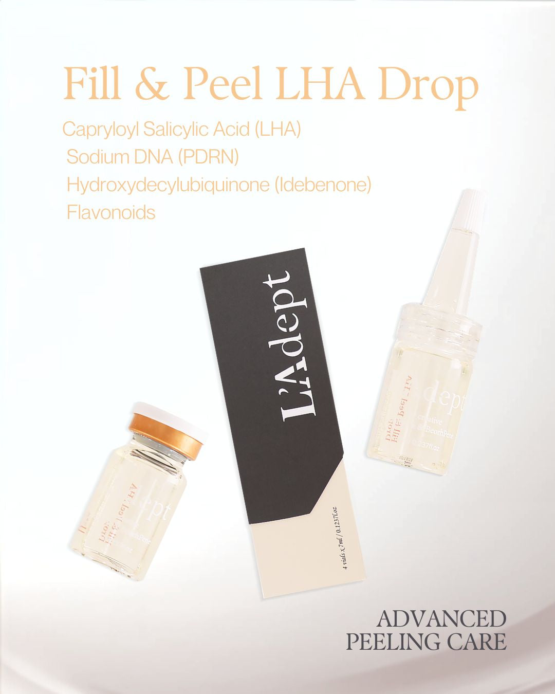 L’Adept LHA Fill Drop 7ml × 4 Vials | Korean Pore Refining & Gentle Peeling Serum