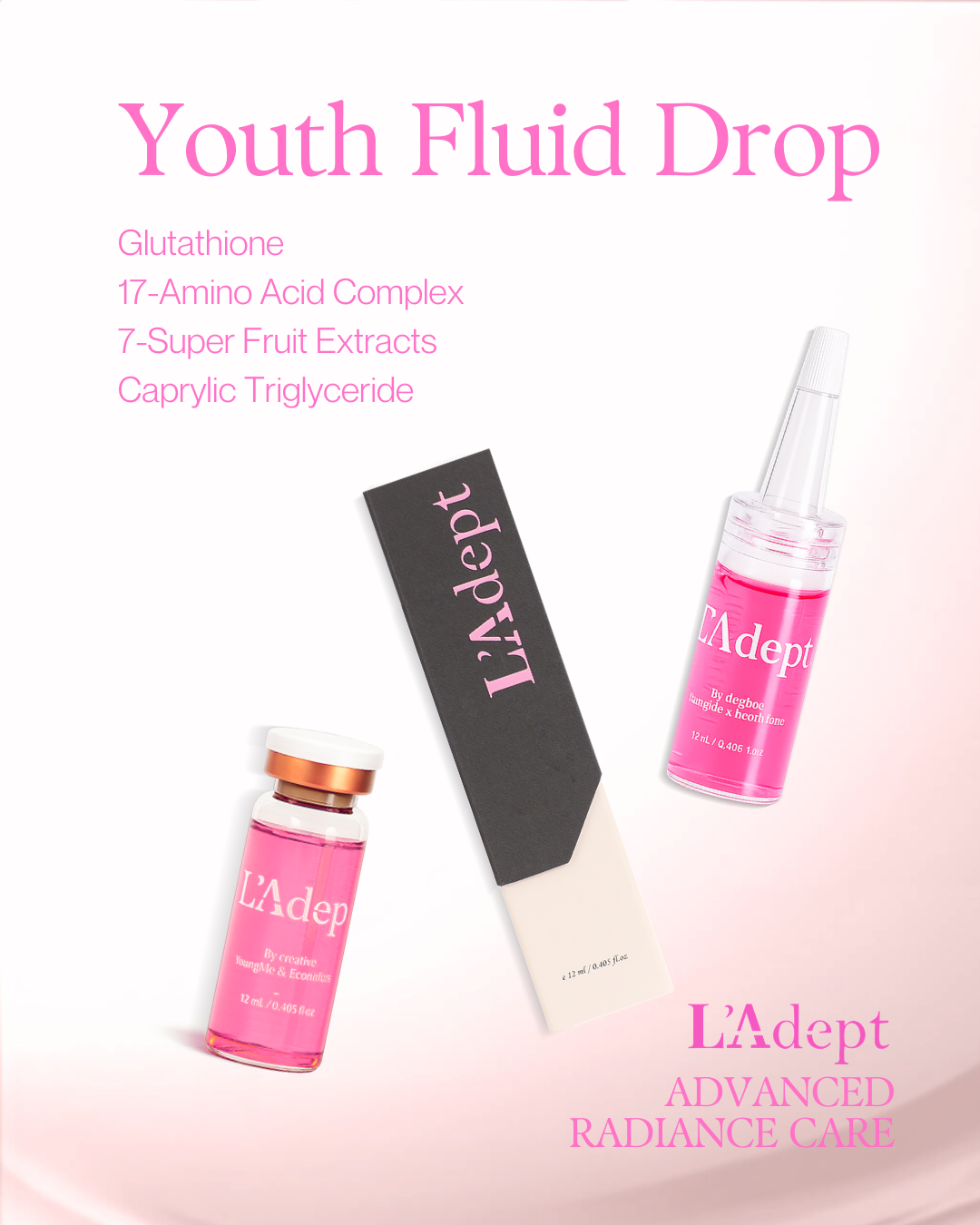 L’Adept Youth Fluid Drop 12ml | Premium Korean Anti-Aging Serum