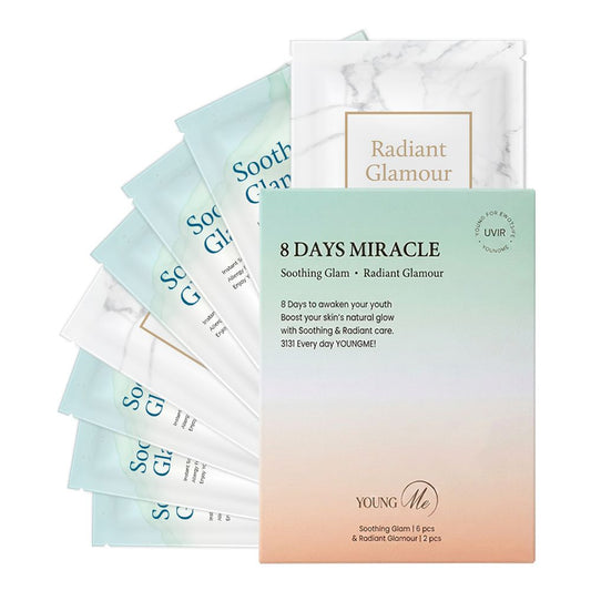 3131 8 Days Miracle YOUNGME Soothing Glam & Radiant Glamour  UVIR Skincare Advanced K-Beauty Sheet Mask
