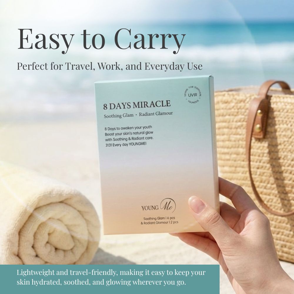 3131 8 Days Miracle YOUNGME Soothing Glam & Radiant Glamour  UVIR Skincare Advanced K-Beauty Sheet Mask