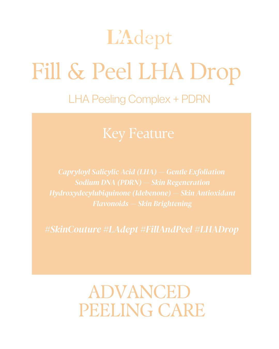 L’Adept LHA Fill Drop 7ml × 4 Vials | Korean Pore Refining & Gentle Peeling Serum