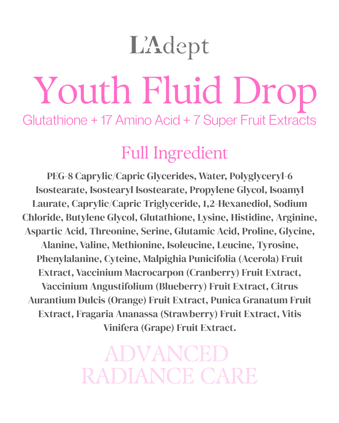 L’Adept Youth Fluid Drop 12ml | Premium Korean Anti-Aging Serum