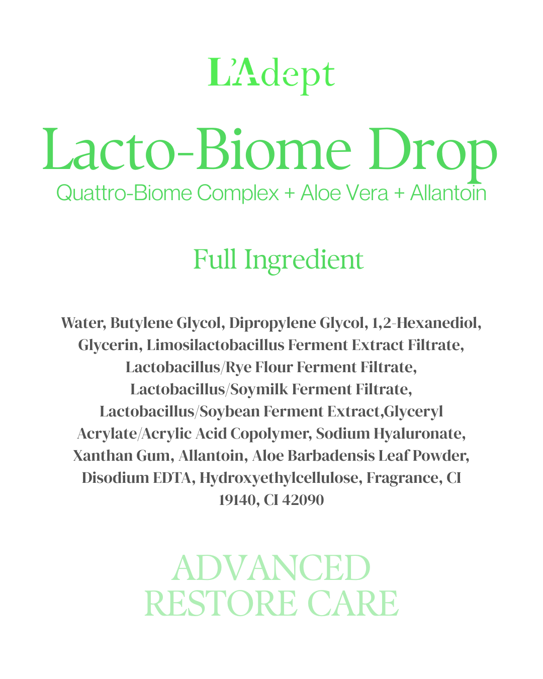 L’Adept Lacto-Biome Drop 12ml | Korean Probiotic Skin Barrier Serum