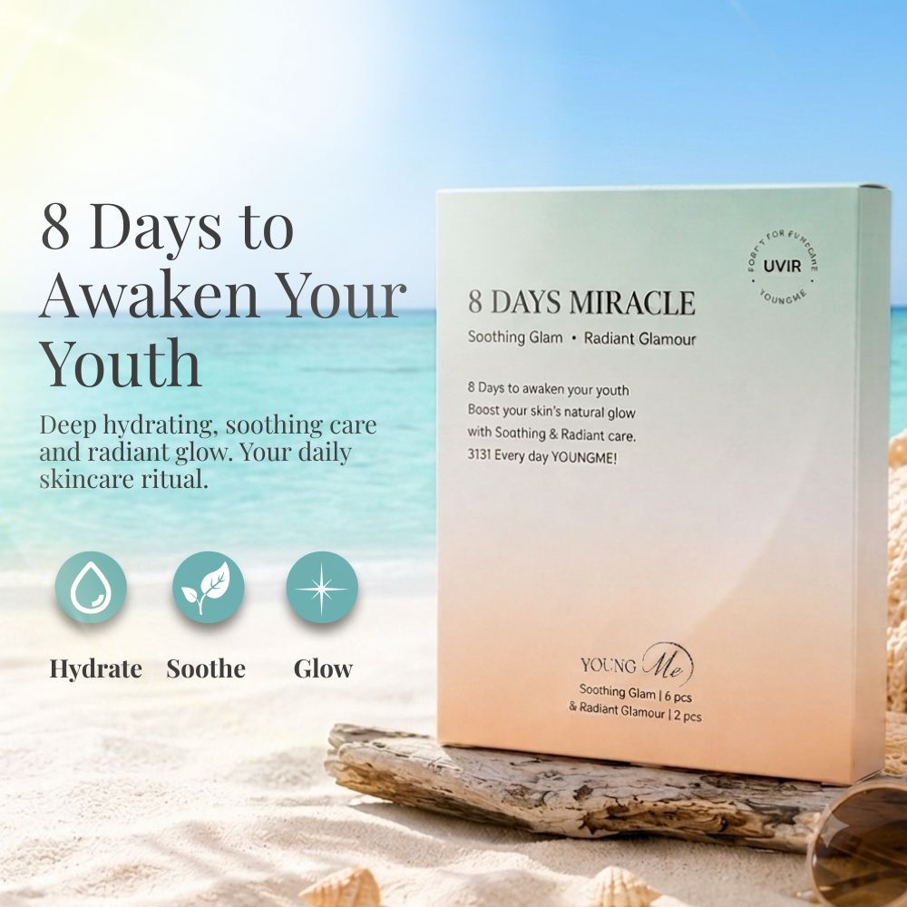 3131 8 Days Miracle YOUNGME Soothing Glam & Radiant Glamour  UVIR Skincare Advanced K-Beauty Sheet Mask