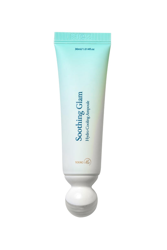 YoungMe Soothing Glam Hydro Cooling Ampoule 30ml | Cooling Metal Roller Applicator | Hydrating & Soothing Korean Skincare