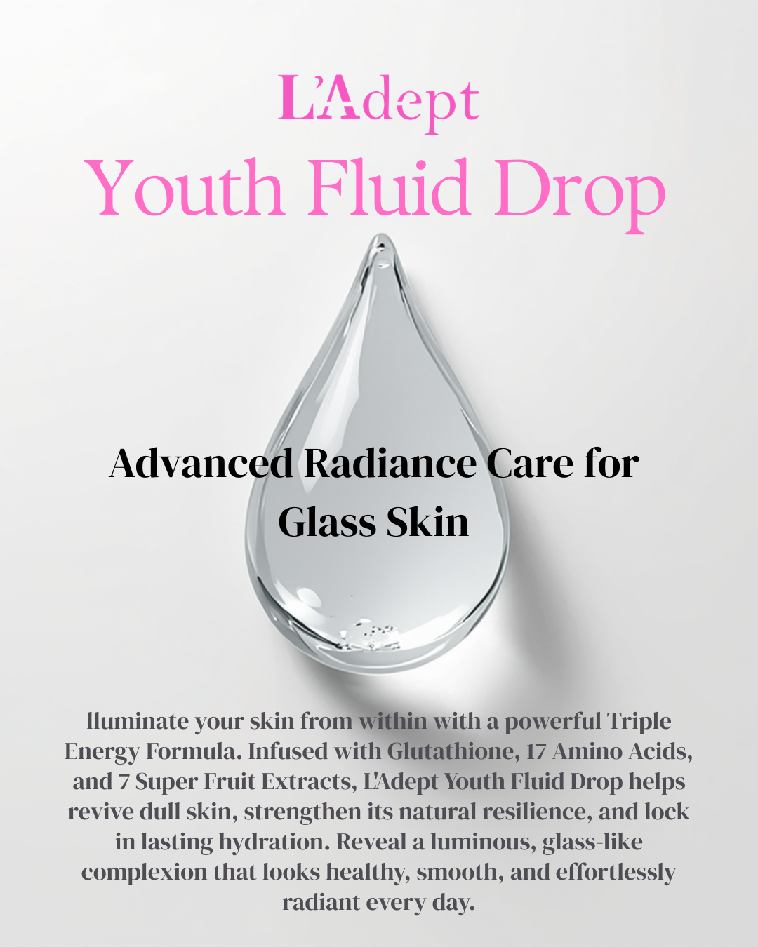 L’Adept Youth Fluid Drop 12ml | Premium Korean Anti-Aging Serum