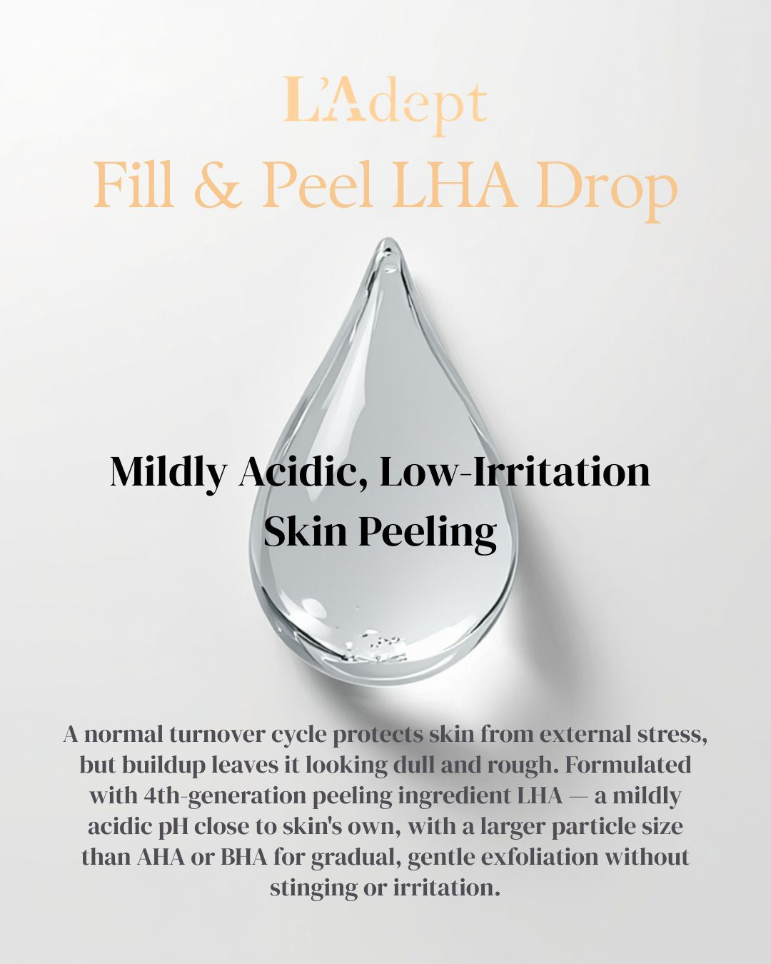 L’Adept LHA Fill Drop 7ml × 4 Vials | Korean Pore Refining & Gentle Peeling Serum