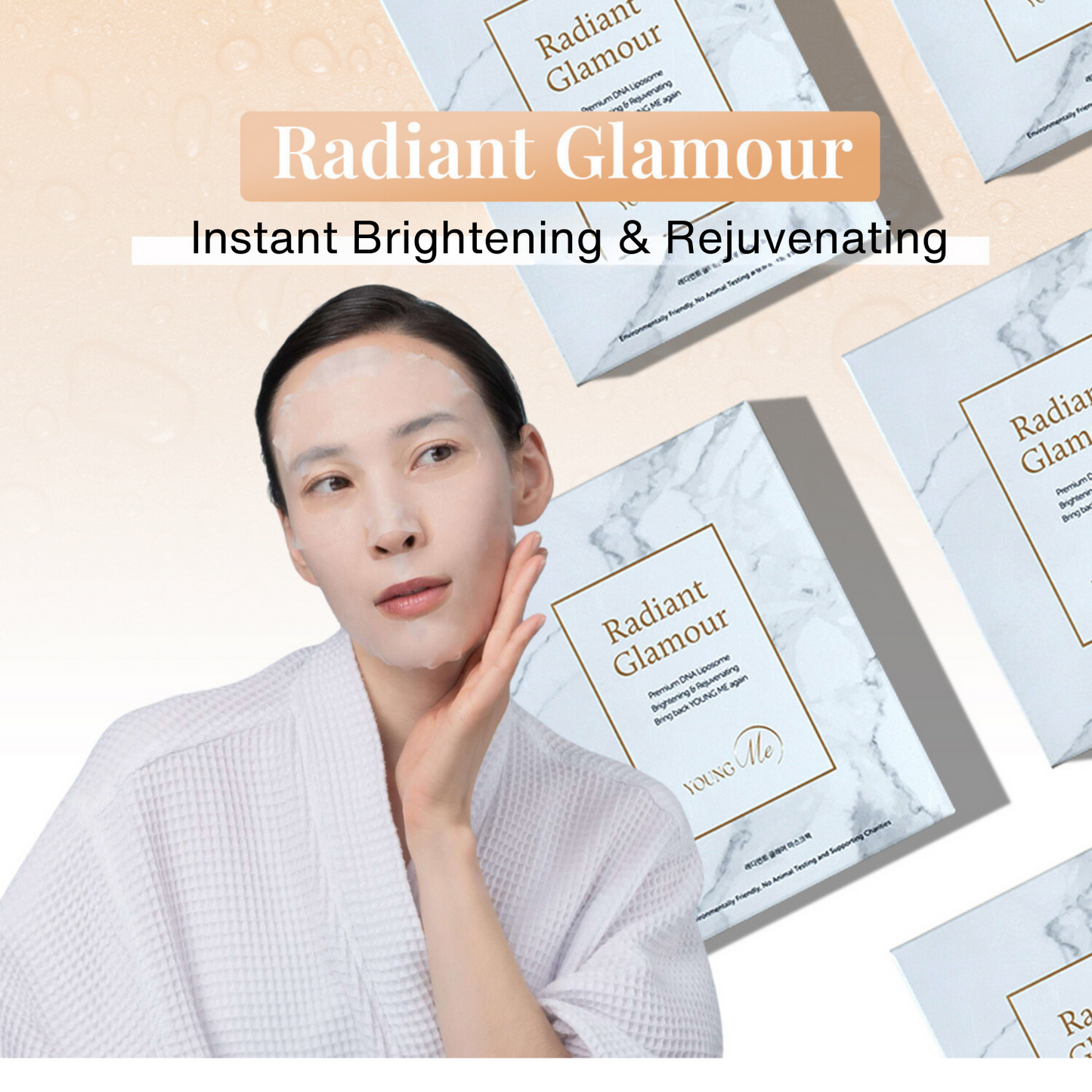 YOUNGME Radiant Glamour UVIR Post Laser Skincare K-Beauty Sheet Mask - Rejuvenating with Premium PDRN, EGF, CICA