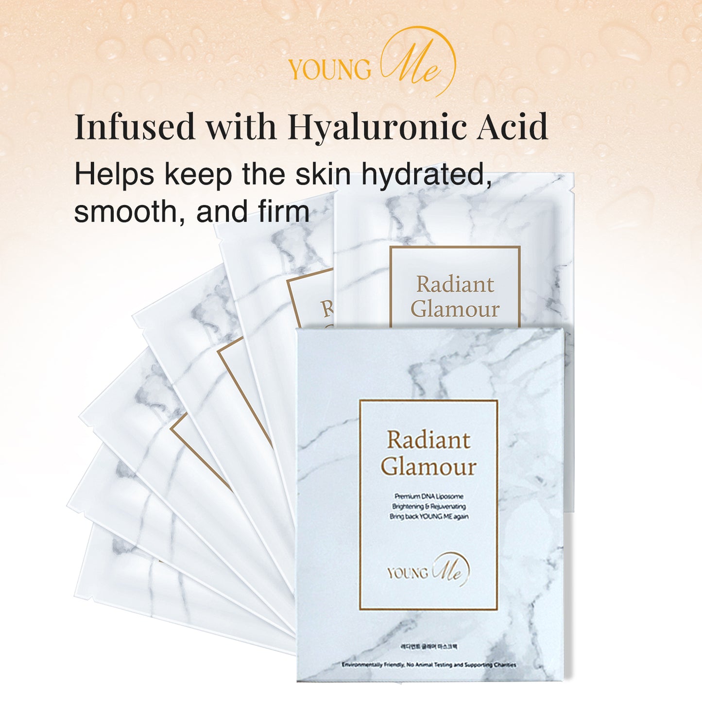 YOUNGME Radiant Glamour UVIR Post Laser Skincare K-Beauty Sheet Mask - Rejuvenating with Premium PDRN, EGF, CICA
