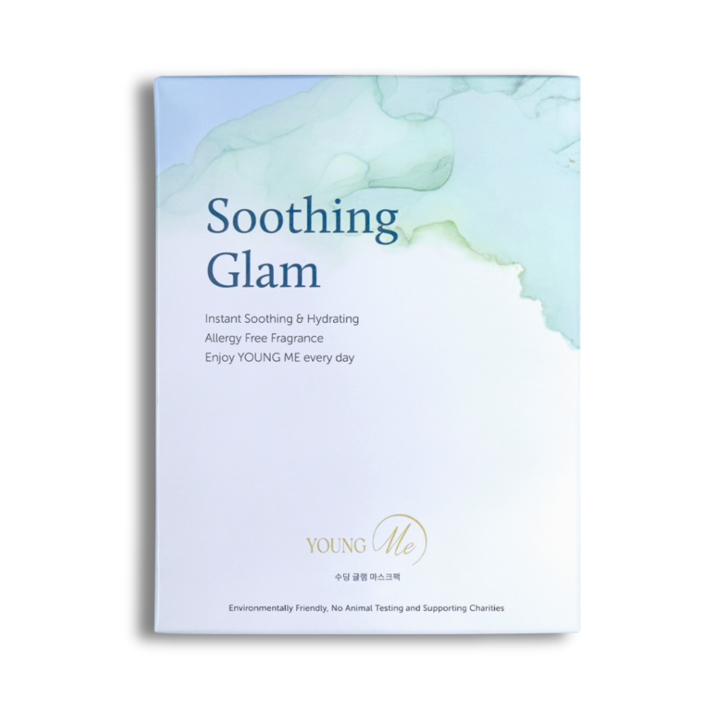 YOUNGME Soothing Glam UVIR Skincare Advanced K-Beauty Sheet Mask - Hydrating, Soothing, and Restoring Hypoallergenic Face Mask for All Skin Types with Aloe Vera and CICA