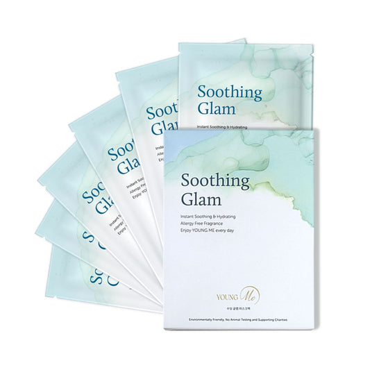 YOUNGME Soothing Glam UVIR Skincare Advanced K-Beauty Sheet Mask - Hydrating, Soothing, and Restoring Hypoallergenic Face Mask for All Skin Types with Aloe Vera and CICA