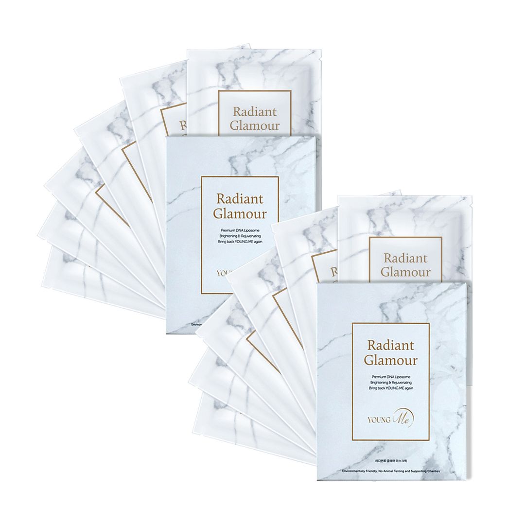 YOUNGME Radiant Glamour UVIR Post Laser Skincare K-Beauty Sheet Mask - Rejuvenating with Premium PDRN, EGF, CICA