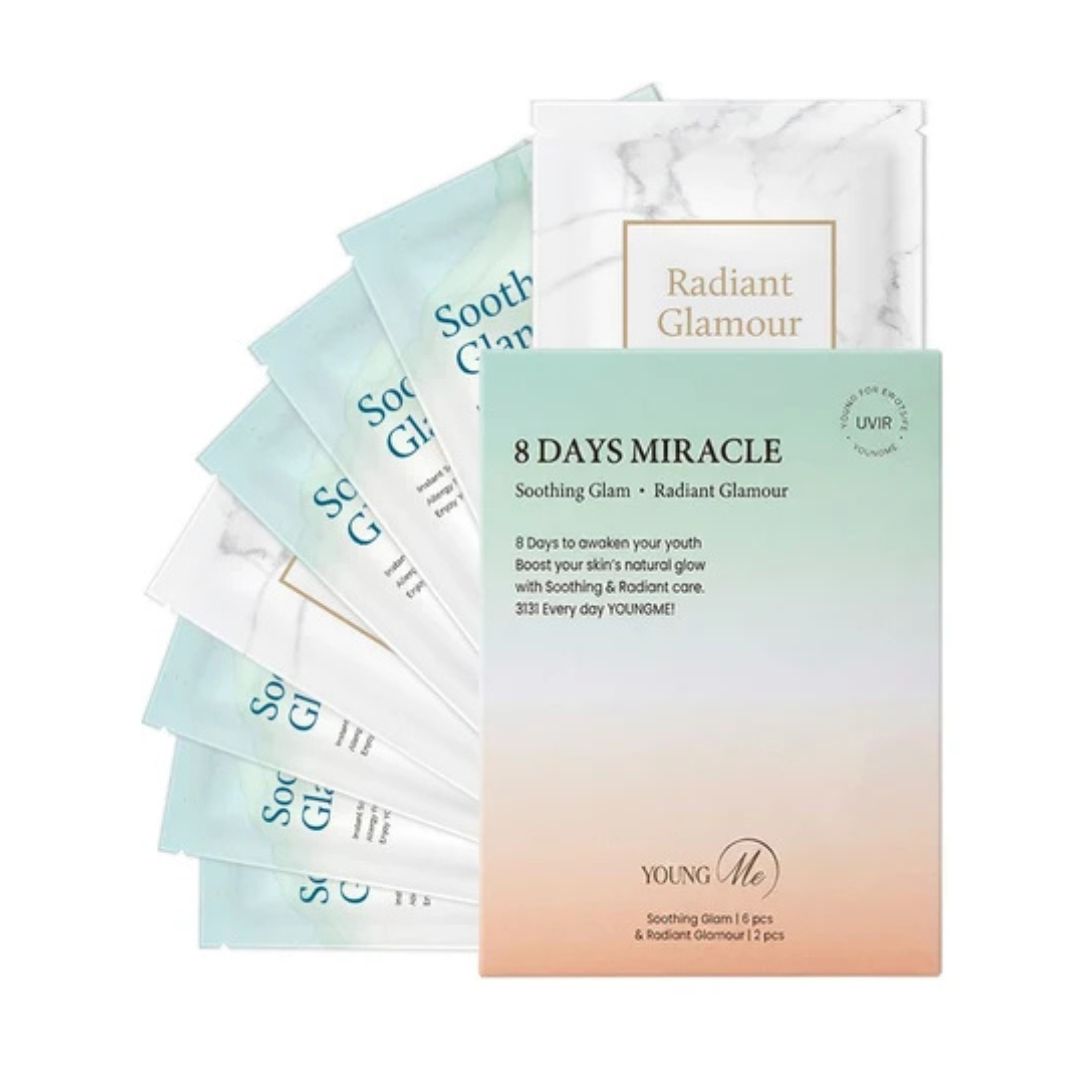 YoungMe 8 Days Miracle UVIR Recovery Mask | 25g x 8 Algicel Sheet Masks