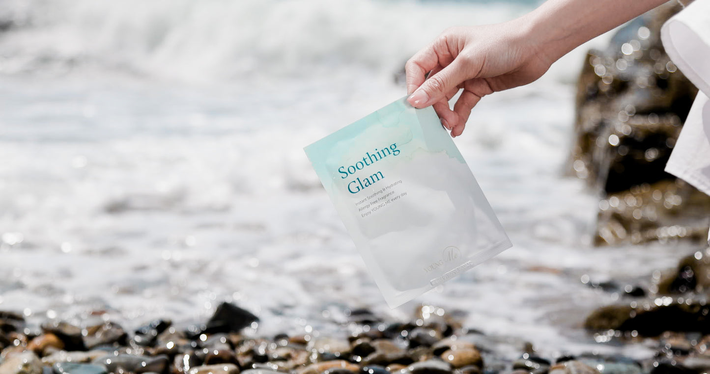 YOUNGME Soothing Glam UVIR Skincare Advanced K-Beauty Sheet Mask - Hydrating, Soothing, and Restoring Hypoallergenic Face Mask for All Skin Types with Aloe Vera and CICA